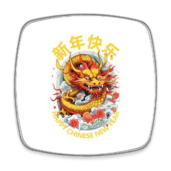 Year Of The Dragon Happy Chinese New Year 2024 - Viereckiger Kühlschrankmagnet - Weiß - Vorne