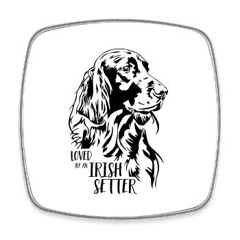 Loved by an Irish Setter Hundespruch Wilsigns - Viereckiger Kühlschrankmagnet - Weiß - Vorne
