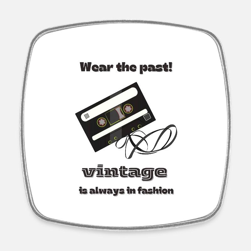 Vintage cassettes - Square fridge magnet - white