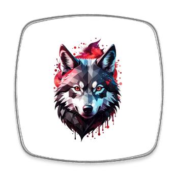 Wolf Tattoo - Square fridge magnet - white - Front
