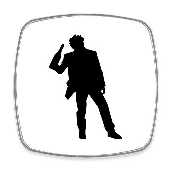 Drinking Party Booze Silhouette - Square fridge magnet - white - Front