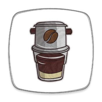 Vietnam Viet Kaffee Ca Phe Vietnamese I Geschenk - Viereckiger Kühlschrankmagnet - Weiß - Vorne