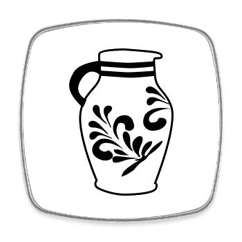 Bembel - The original Frankfurt cider bembel - Square fridge magnet - white - Front