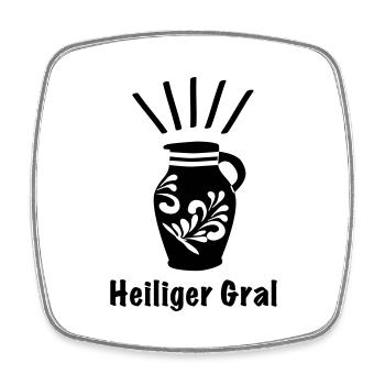 Bembel HeiligerGral - Das Frankfurter Original - Viereckiger Kühlschrankmagnet - Weiß - Vorne