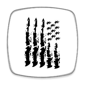 Drapeau de Bretagne - Magnet carré - blanc - Devant