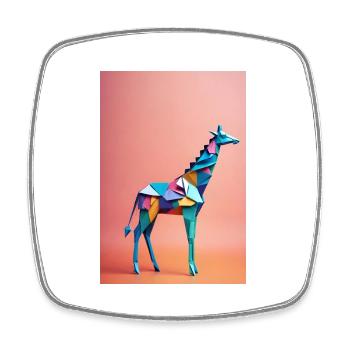 Origami Giraffe - Viereckiger Kühlschrankmagnet - Weiß - Vorne