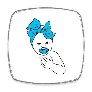 baby middlefinger blue - Viereckiger Kühlschrankmagnet - Weiß - Vorne