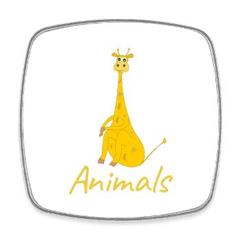 Girafe - Magnet carré - blanc - Devant