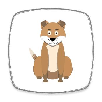 Chien de dessin animé - Magnet carré - blanc - Devant