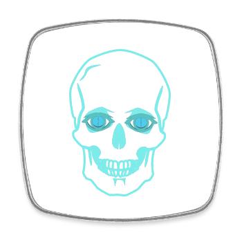Skull Skull Death Horror Halloween Ghost - Square fridge magnet - white - Front