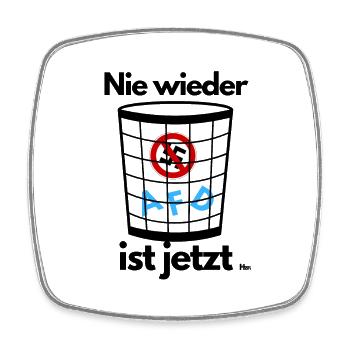 Nie wieder ist jetzt - Viereckiger Kühlschrankmagnet - Weiß - Vorne