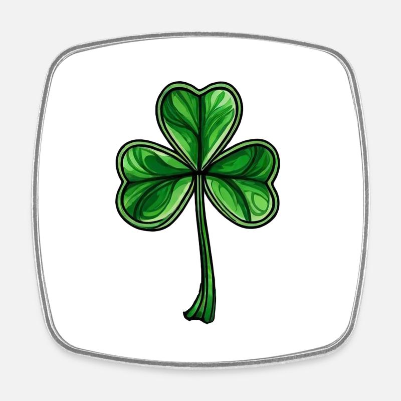 Shamrock St. Patrick's Day Irish Shamrock - Square fridge magnet - white