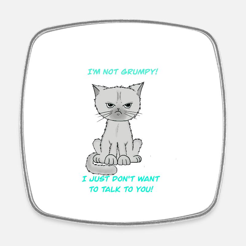 Chat sans fond - Magnet carré - blanc