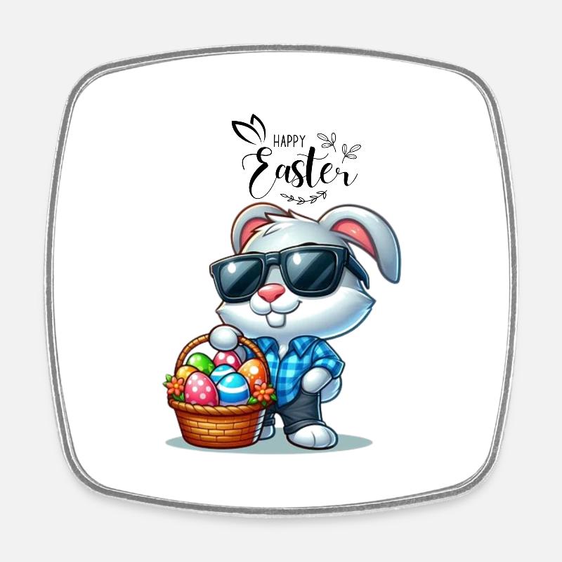 Joyeuses Pâques - Magnet carré - blanc