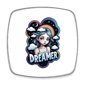 rêver - rêveur - rêveuse - rêve - rêverie - Magnet carré - blanc - Devant