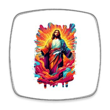 jesus bibel christliche religion christliches kreuz christlich - Viereckiger Kühlschrankmagnet - Weiß - Vorne