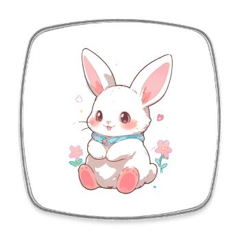 Hase Ostern Süß - Viereckiger Kühlschrankmagnet - Weiß - Vorne