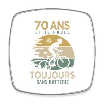 70 ans cadeau vélo 70 anniversaire velo - Magnet carré - blanc - Devant