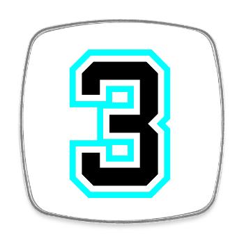 3 Zahl symbol - Viereckiger Kühlschrankmagnet - Weiß - Vorne