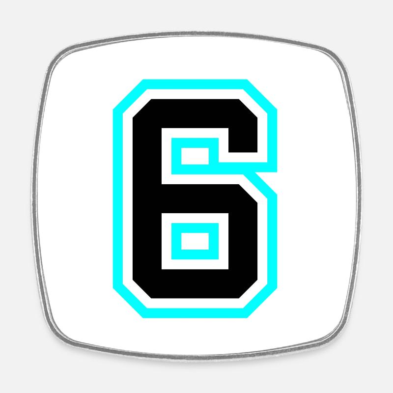 Symbole à 6 chiffres - Magnet carré - blanc