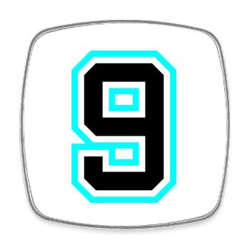 Symbole à 9 chiffres - Magnet carré - blanc - Devant