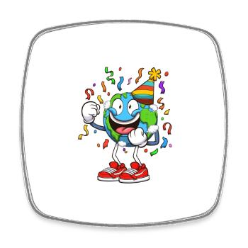 Earth Day Everyday Party - Square fridge magnet - white - Front
