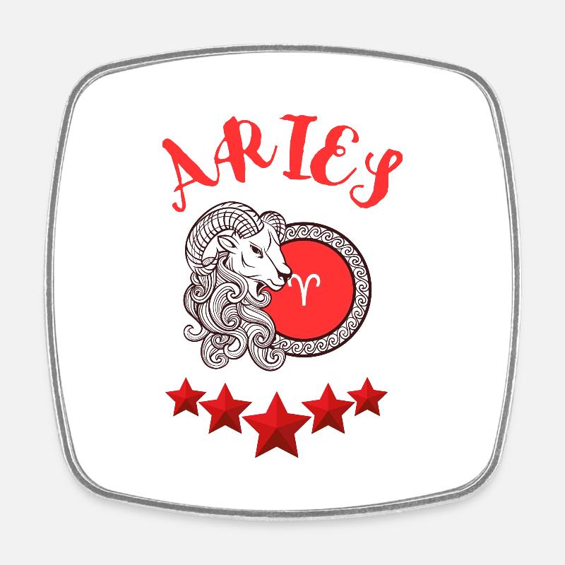 Aries Star Sign - Square fridge magnet - white