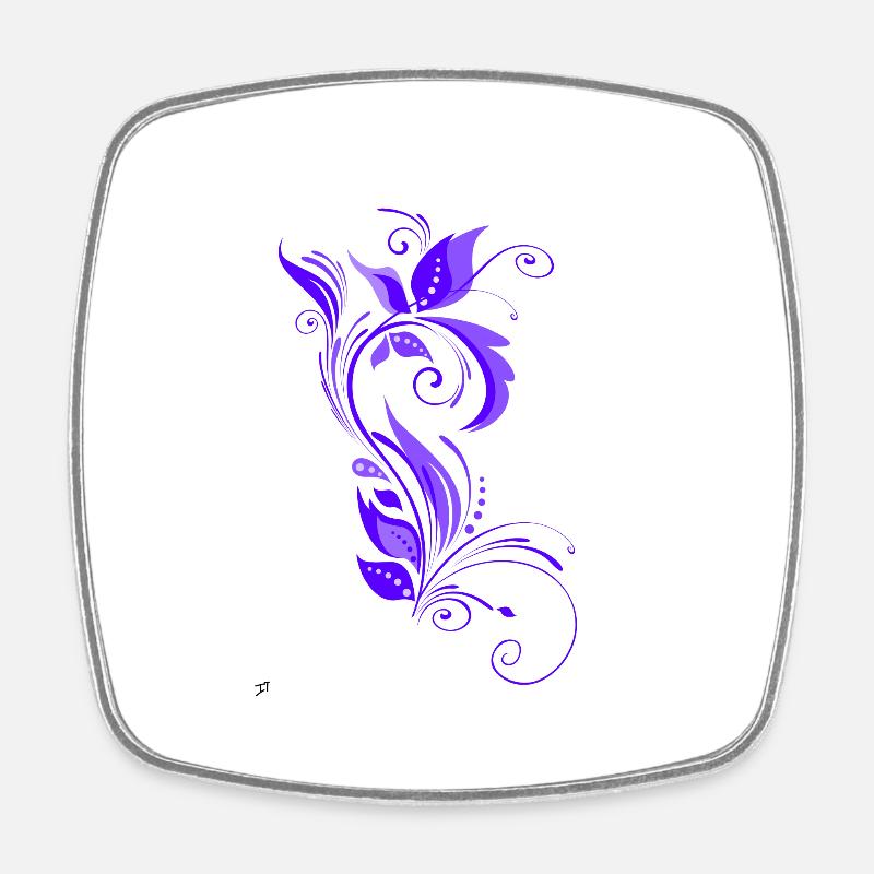 purple ornament - Square fridge magnet - white