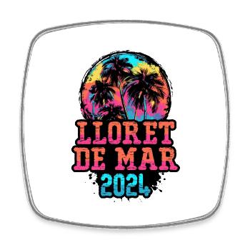 Lloret De Mar 2024 Team Palmen Bunt - Viereckiger Kühlschrankmagnet - Weiß - Vorne