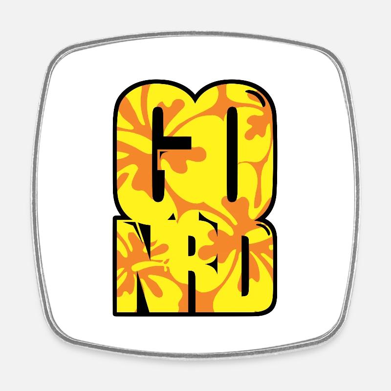 GO NRD (Yellow) - Square fridge magnet - white