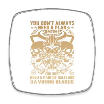 Nordic scandinavia retro viking mystical mythology - Square fridge magnet - white - Front