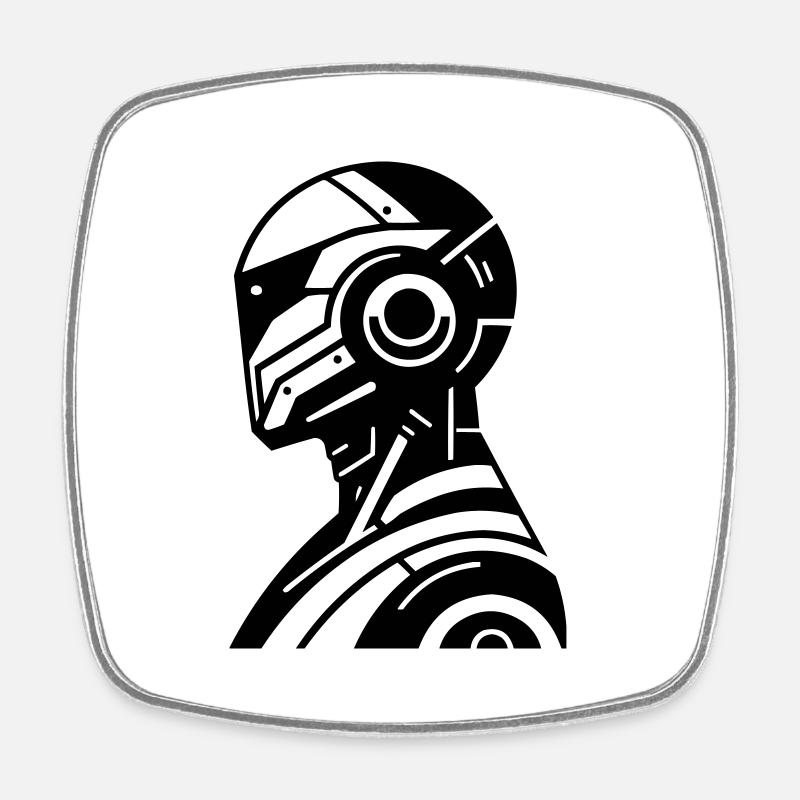 Robot - Magnet carré - blanc