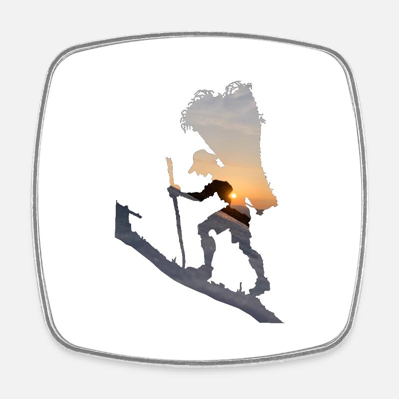 Mountain Conqueror - Square fridge magnet - white