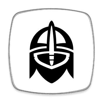 Viking Helmet Warrior - Square fridge magnet - white - Front