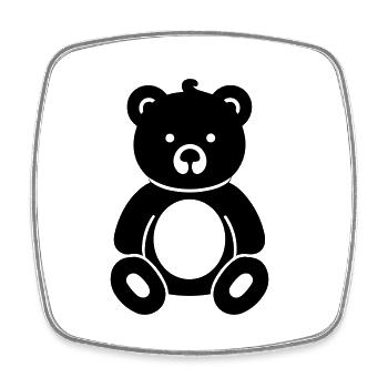 Teddy Bear - Square fridge magnet - white - Front