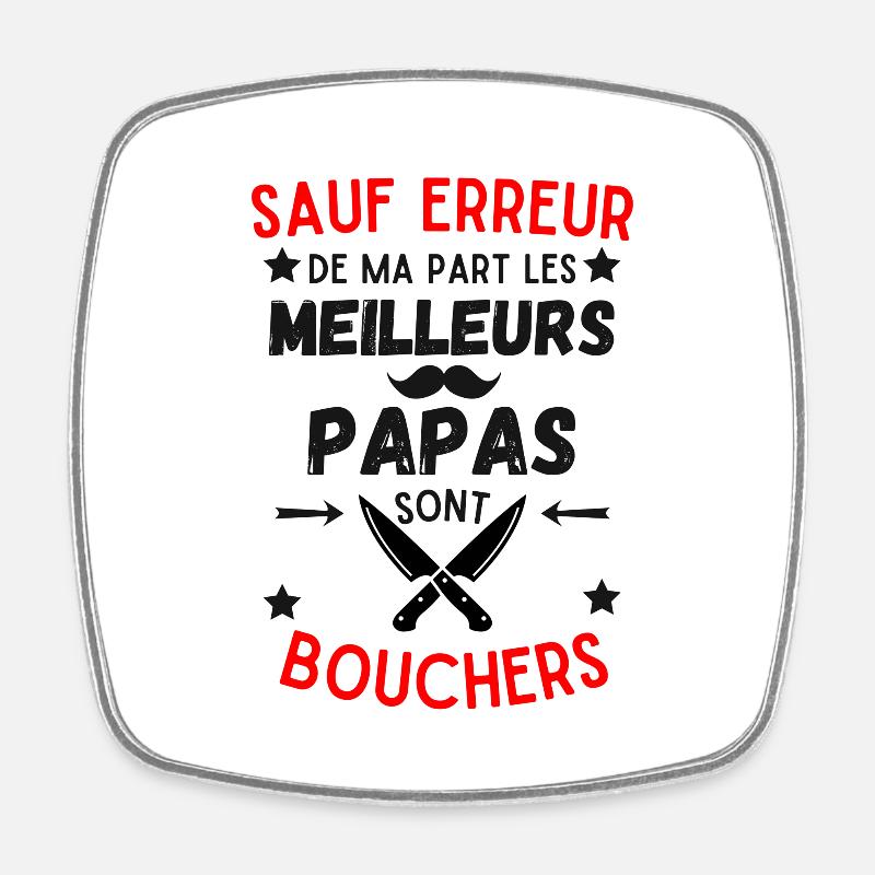 DAD BUTCHER - Square fridge magnet - white