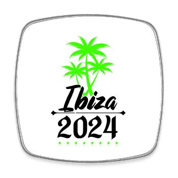 ibiza 2024 palmen - Viereckiger Kühlschrankmagnet - Weiß - Vorne