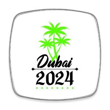 dubai 2024 palmen - Viereckiger Kühlschrankmagnet - Weiß - Vorne