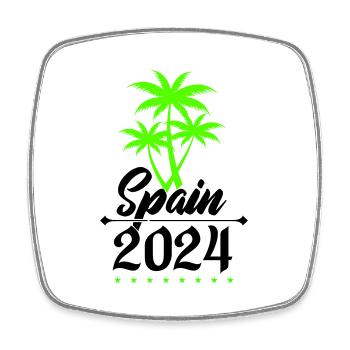Espagne 2024 Palmiers - Magnet carré - blanc - Devant