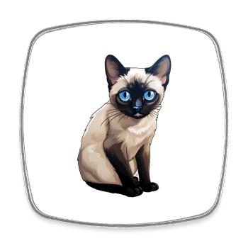 Siamkatze niedlich - Viereckiger Kühlschrankmagnet - Weiß - Vorne
