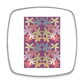Motif de fleurs harmonieuses - Magnet carré - blanc - Devant