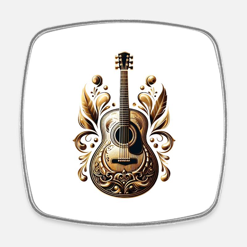 guitar - Square fridge magnet - white