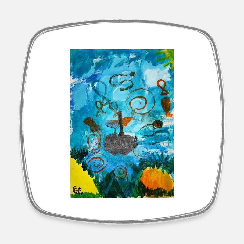 The Surfers - Square fridge magnet - white