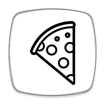 Pizza slice - Square fridge magnet - white - Front