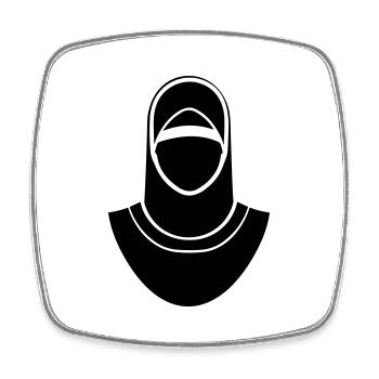 hijab headscarf muslim woman - Square fridge magnet - white - Front