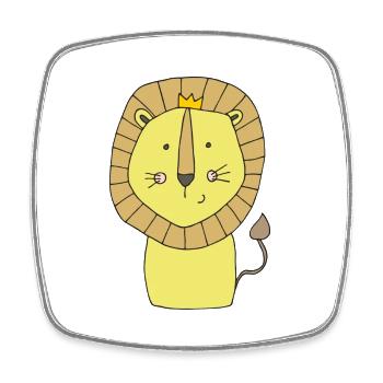 Lion - Magnet carré - blanc - Devant