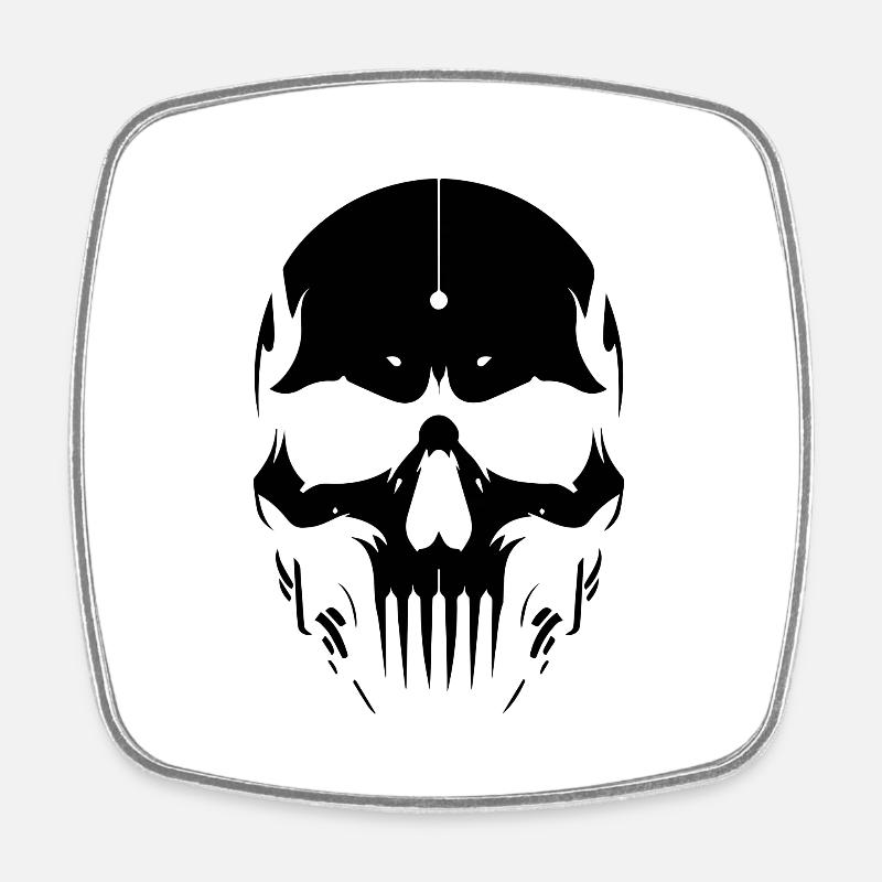 Skull, skull - Square fridge magnet - white