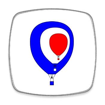 3 hot air balloons into each other blue-white-red - Square fridge magnet - white - Front