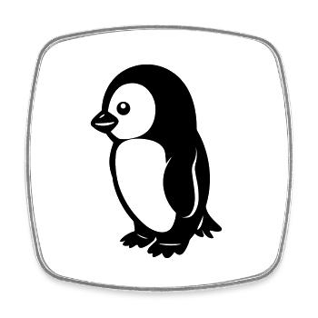 Pingouin - Magnet carré - blanc - Devant