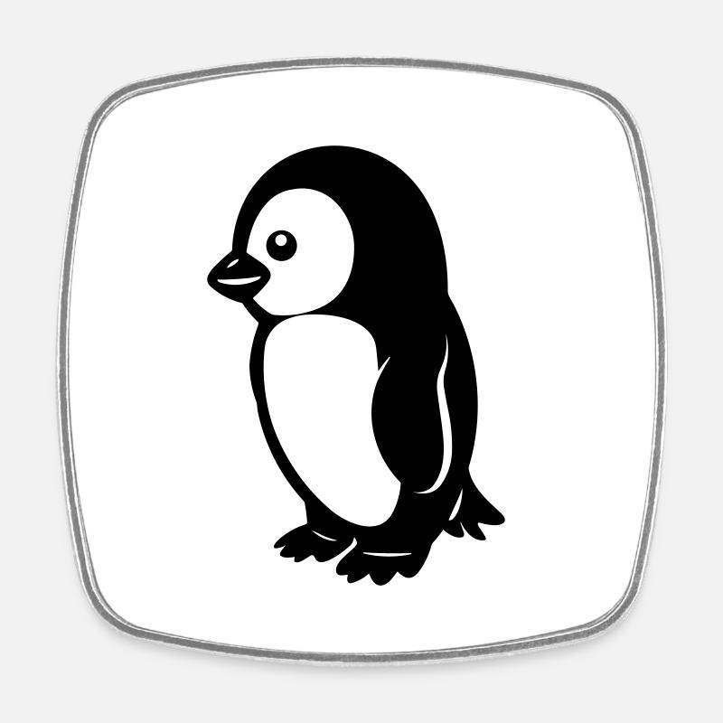 Pingouin - Magnet carré - blanc